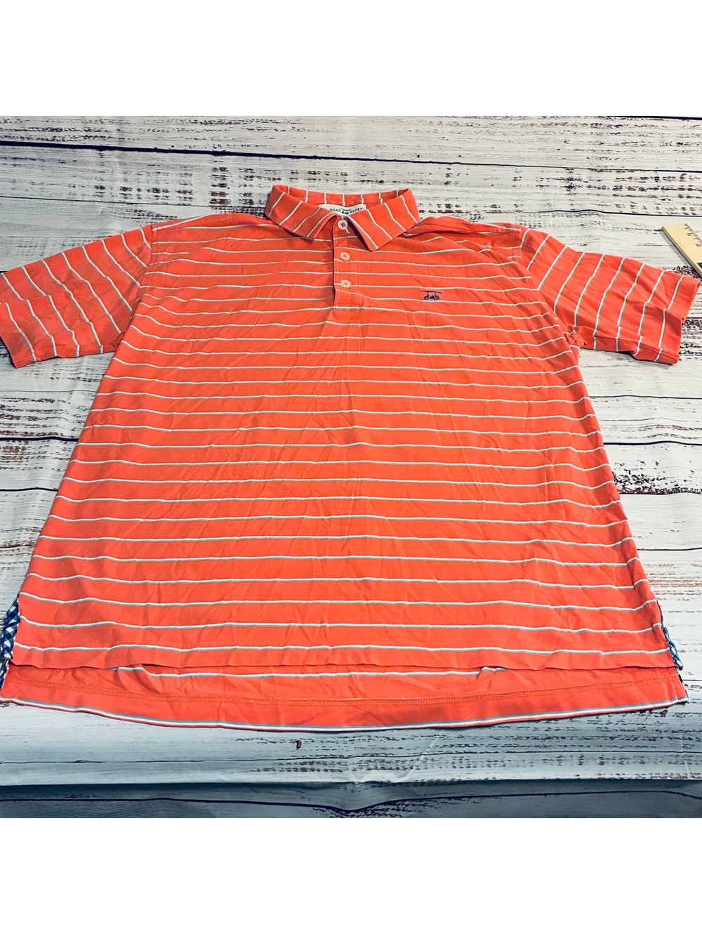 Bald Head Blues Coral striped polo shirt size XL